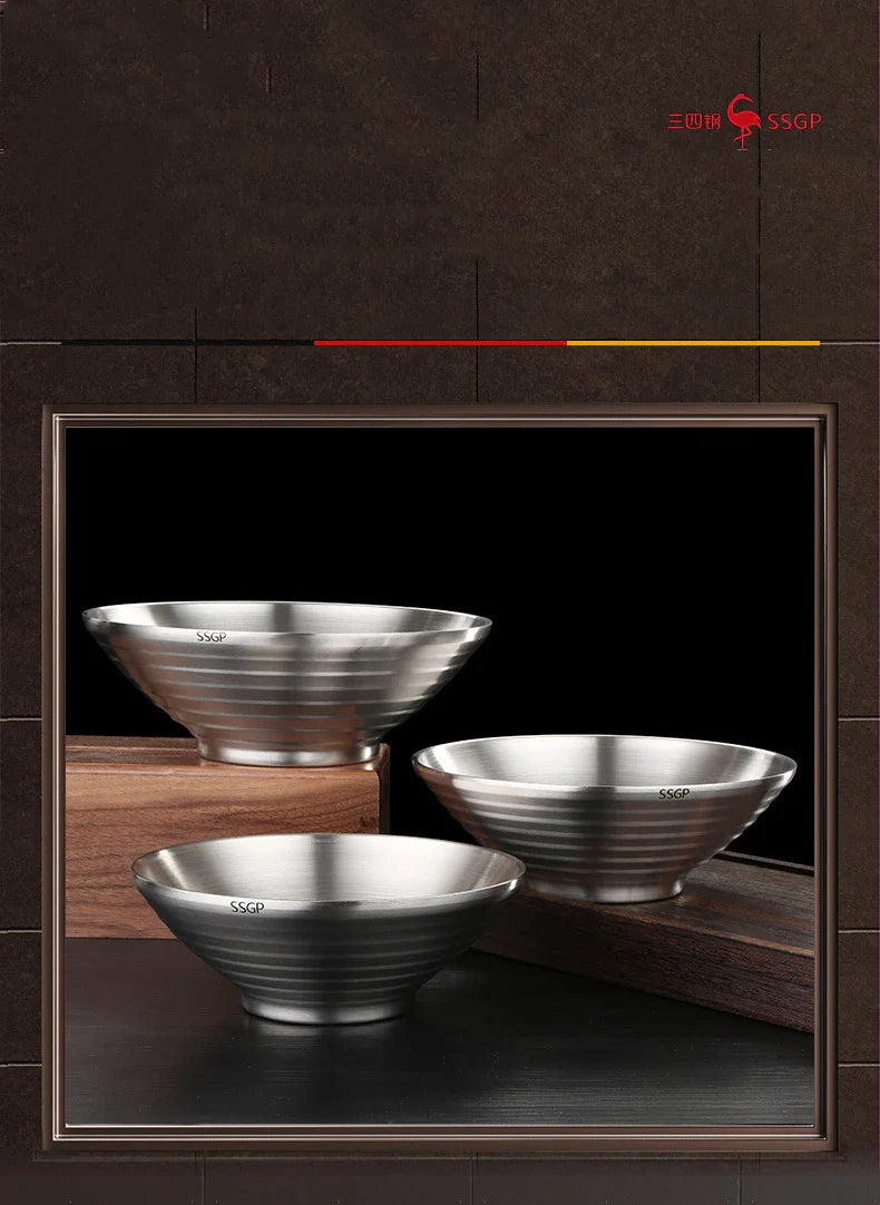 Stainless Steel Ramen Bowl 1.4L Insulating Christmas Gift - Tophatter Daily Deals