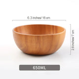 Acacia Wooden Bowl Japanese Style Salad Bowl Ramadan 650ml - Tophatter Daily Deals