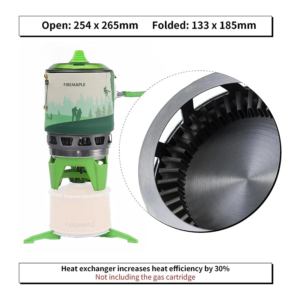 Compact Camping Gas Burner Cooking System Green Camp Cooking - Tophatter Daily Deals
