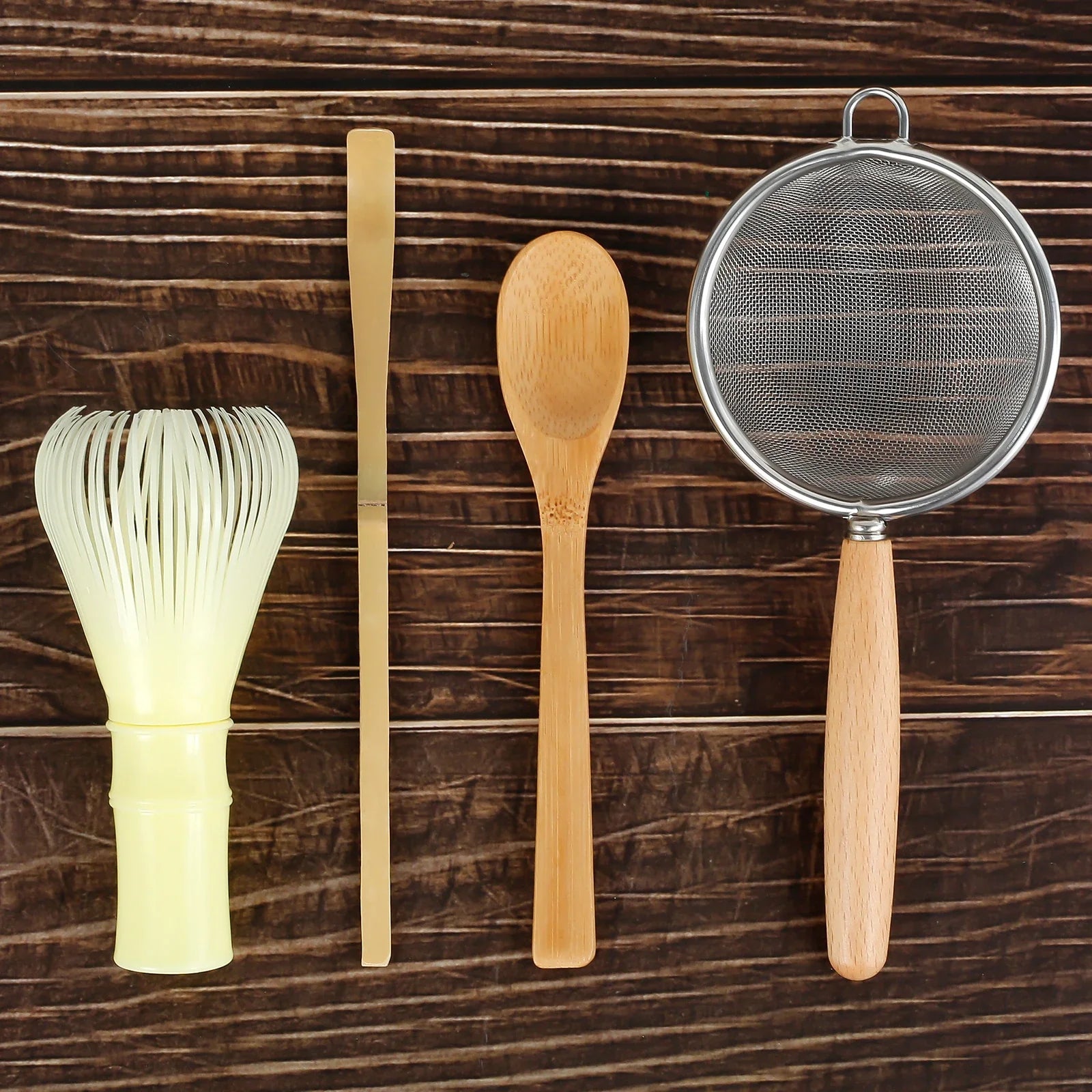 Bamboo Matcha Whisk Set With Holder Scoop Sifter Starter - Tophatter Daily Deals