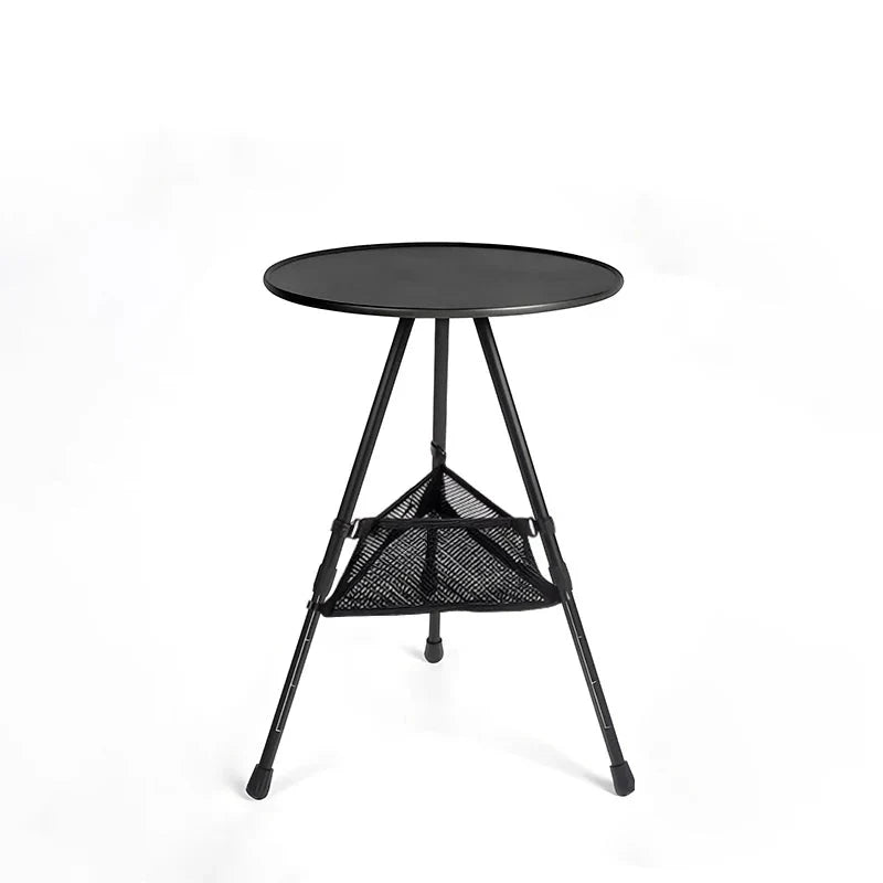Camping Round Folding Table Black Camp Furniture - Tophatter Daily Deals