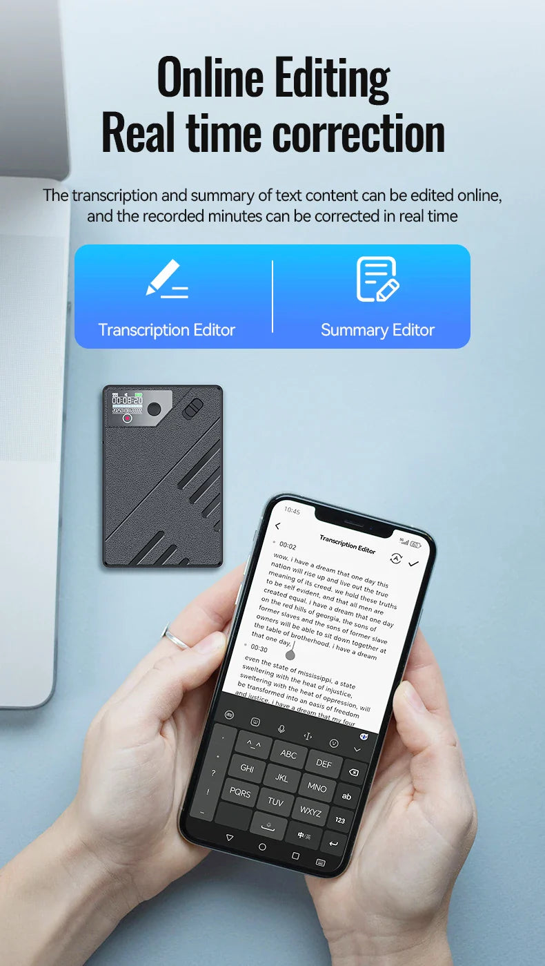 AI Voice Recorder With Real Time Transcription And Summary - Tophatter Daily Deals