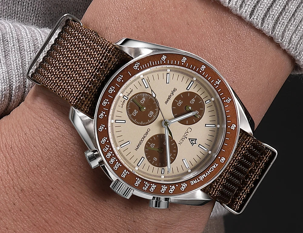 Quartz Chronograph Canvas Watch With Sapphire Crystal - Tophatter Daily Deals