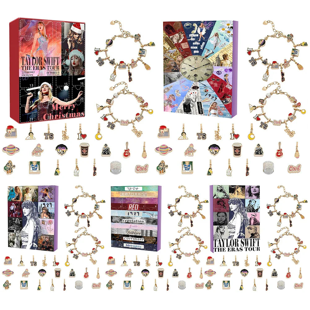 Taylor Swift-Inspired Bracelets Advent Calendar Gift 24 Days 2025 – Perfect Holiday Surprise! - Tophatter Daily Deals