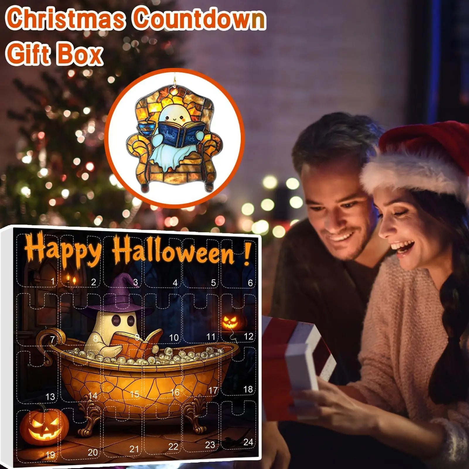 Halloween Countdown Calendar 24 Acrylic Ghosts Decor - Tophatter Daily Deals