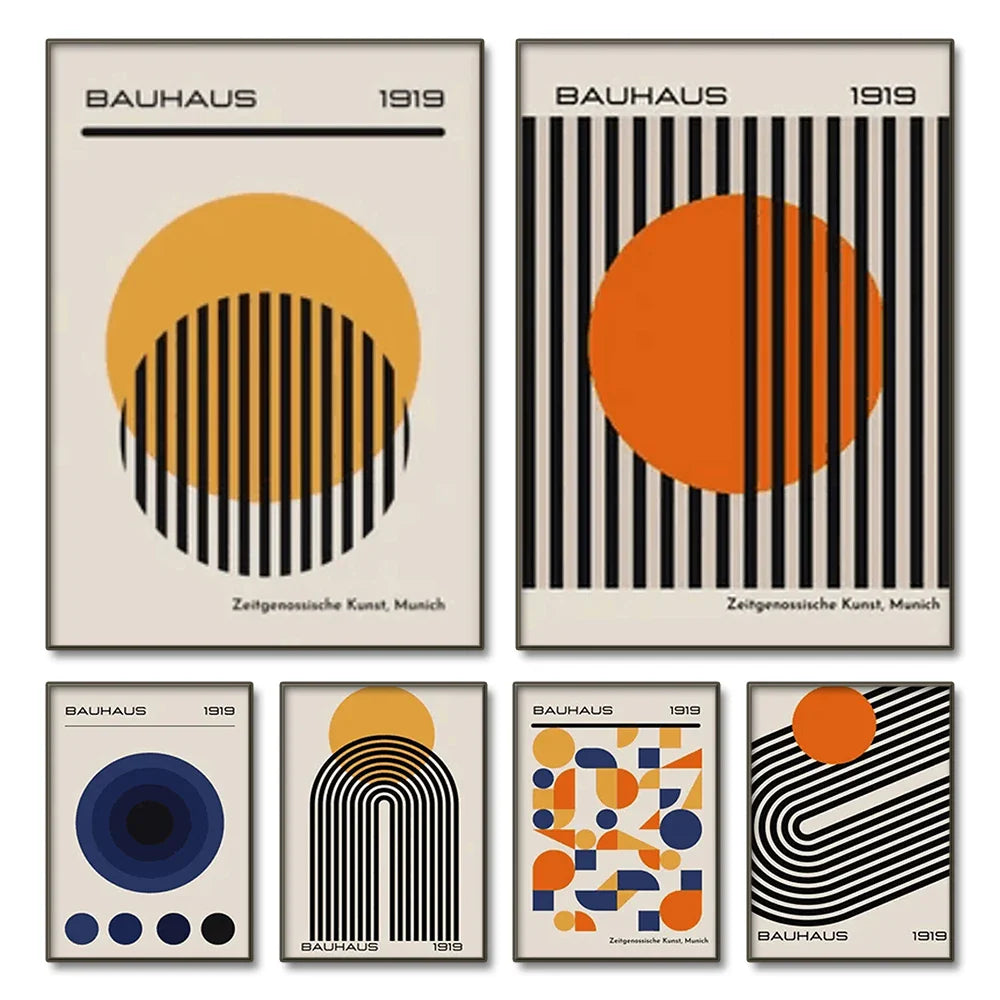 Bauhaus Abstract Geometric Posters Vertical Canvas Art - Tophatter Daily Deals