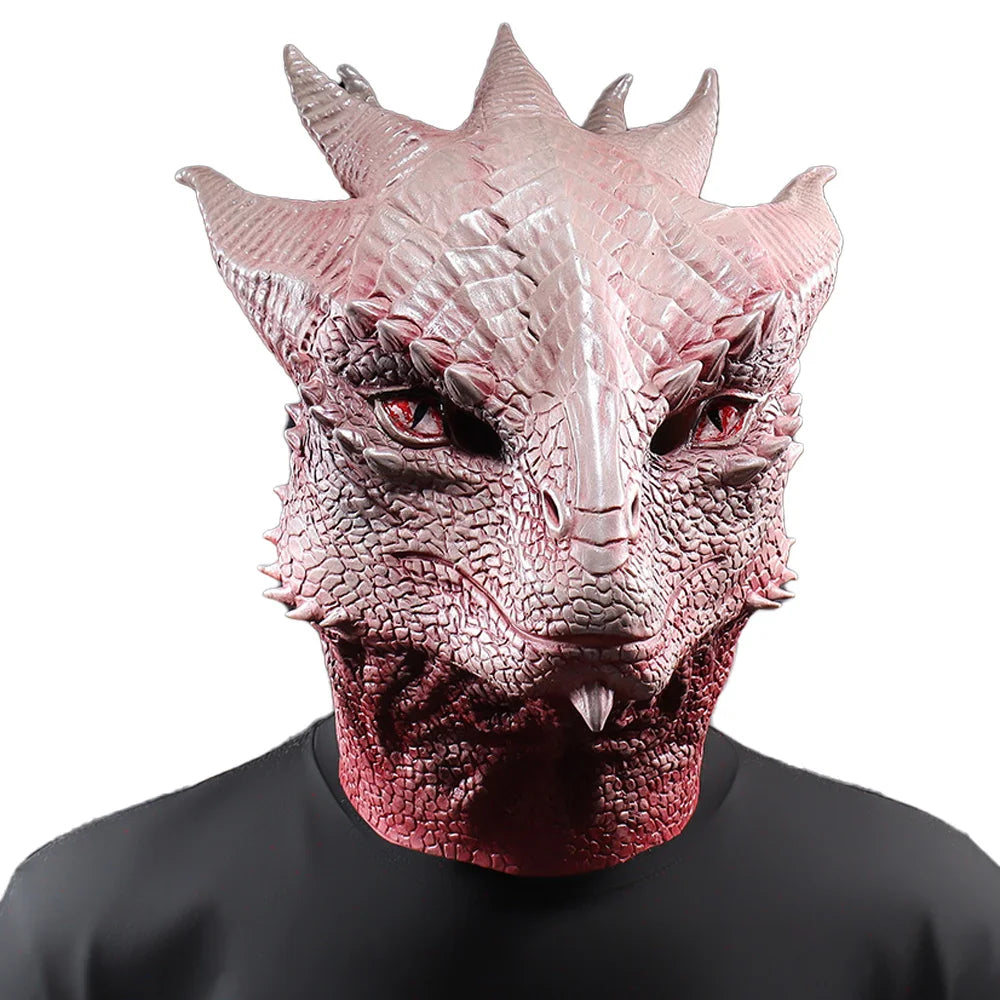 Dragon Mask Latex Cosplay Helmet Halloween 2025 Realistic - Tophatter Daily Deals