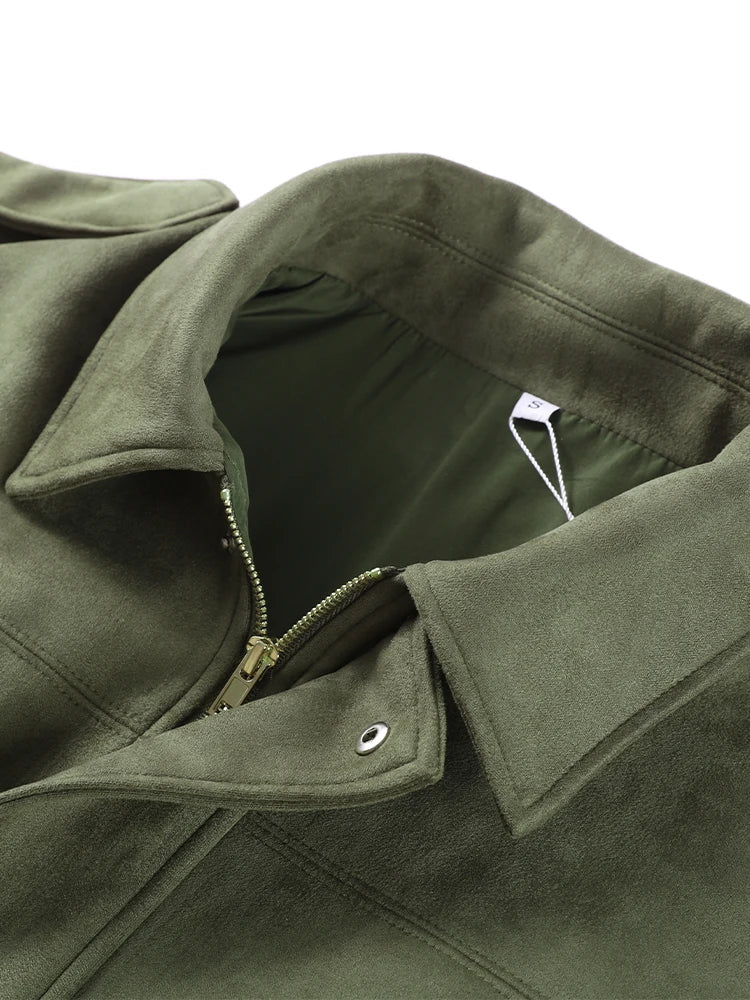 Oversized Women’s Bomber Jacket - Boxy, Velvet, Autumn Green - Tophatter Daily Deals
