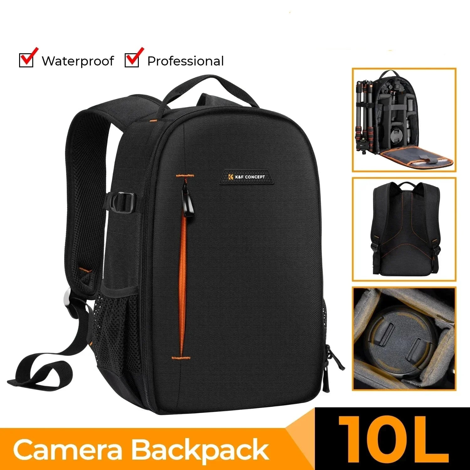 10L Lightweight Camera Backpack Black Backpacks - Tophatter Daily Deals
