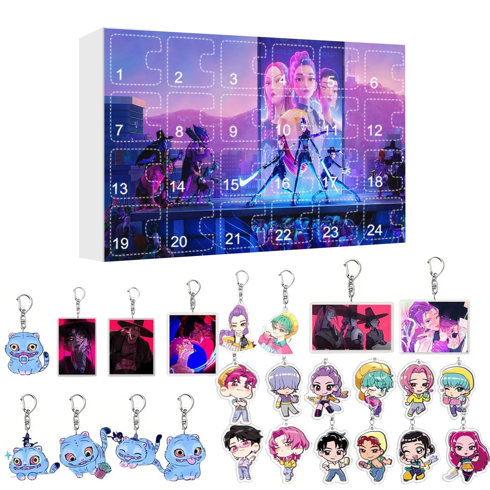 Kpop Advent Calendar 24 Day Demon Hunters Keychain Gift 23 - Tophatter Daily Deals