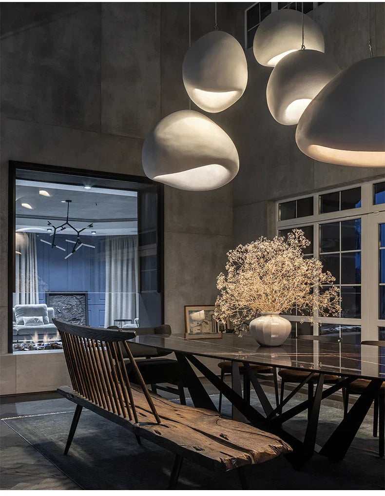 Japandi Pendant Ceiling Lamps Nordic Wabi Sabi LED Dining Room - Tophatter Daily Deals