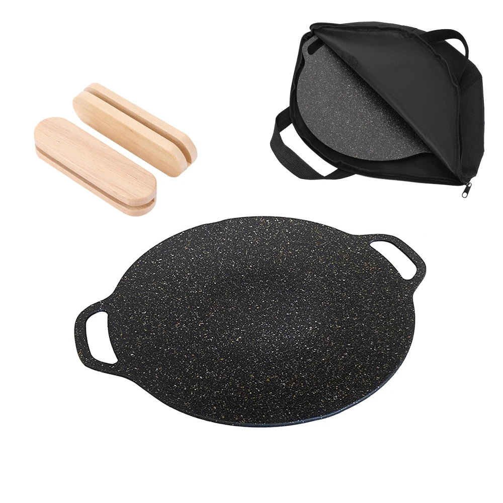 Non-Stick Camping Grilling Pan Black Camp Cooking - Tophatter Daily Deals