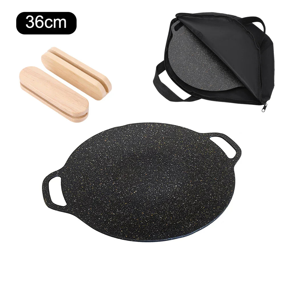 Non-Stick Camping Grilling Pan Black Camp Cooking - Tophatter Daily Deals