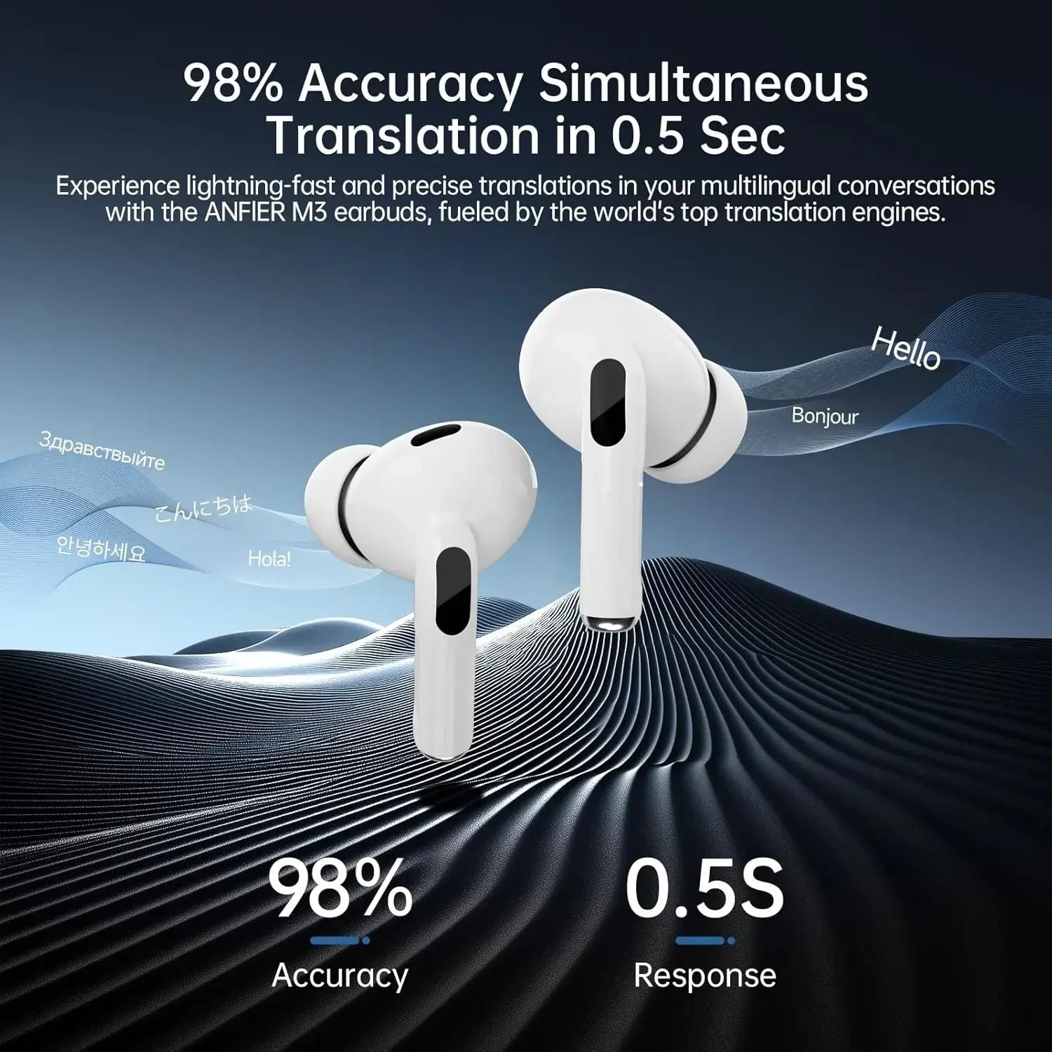 AI Translator Earbuds Offline 144 Languages 60H Case - Tophatter Daily Deals