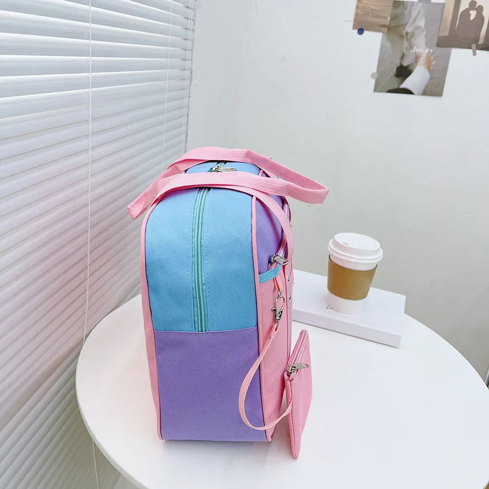 Heart PU Leather Laptop Bag Pastel Handbag Top Handle Japanese Style School Bag - Tophatter Daily Deals