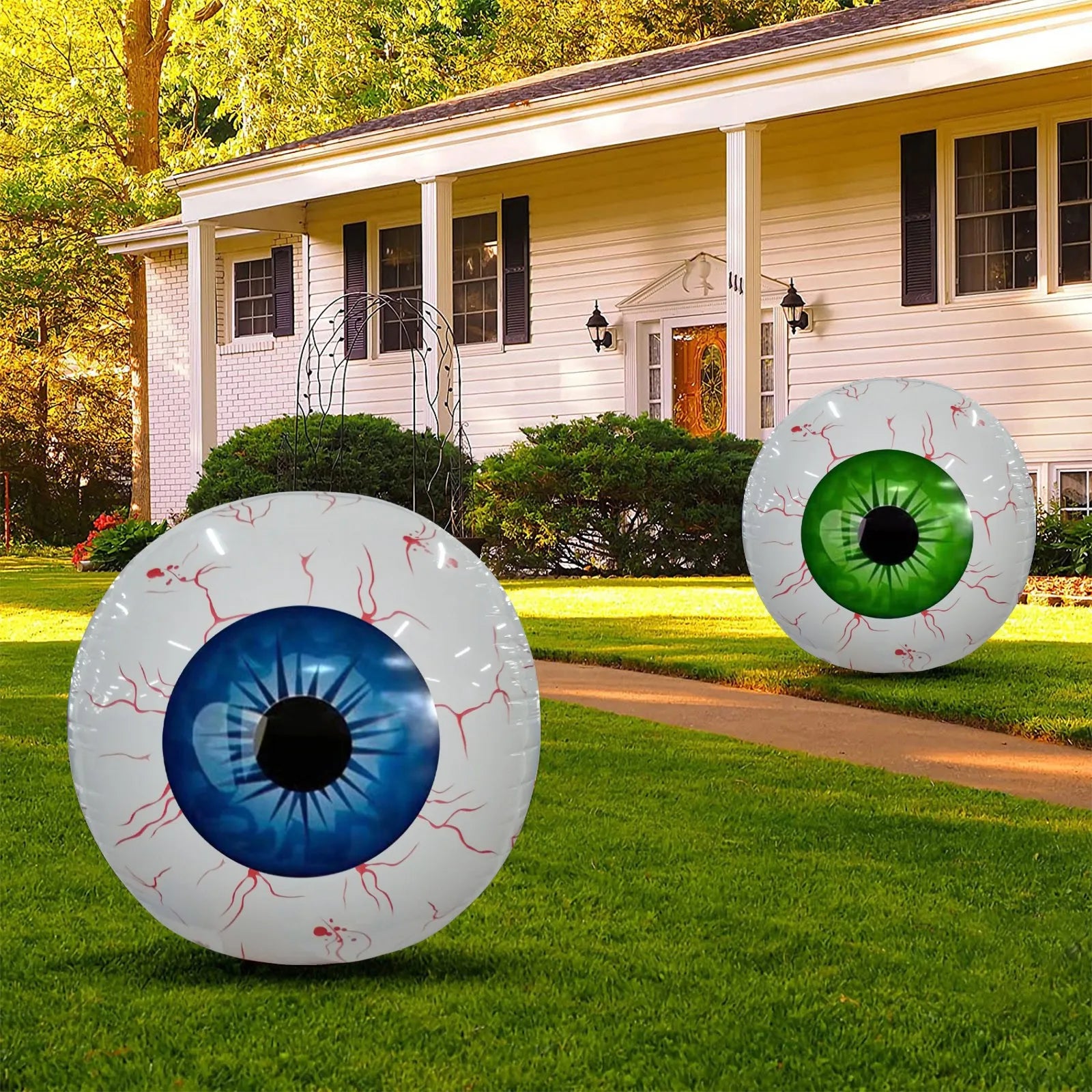 Halloween Inflatables Bloodshot Eyeball Yard Decor 2025 - Tophatter Daily Deals