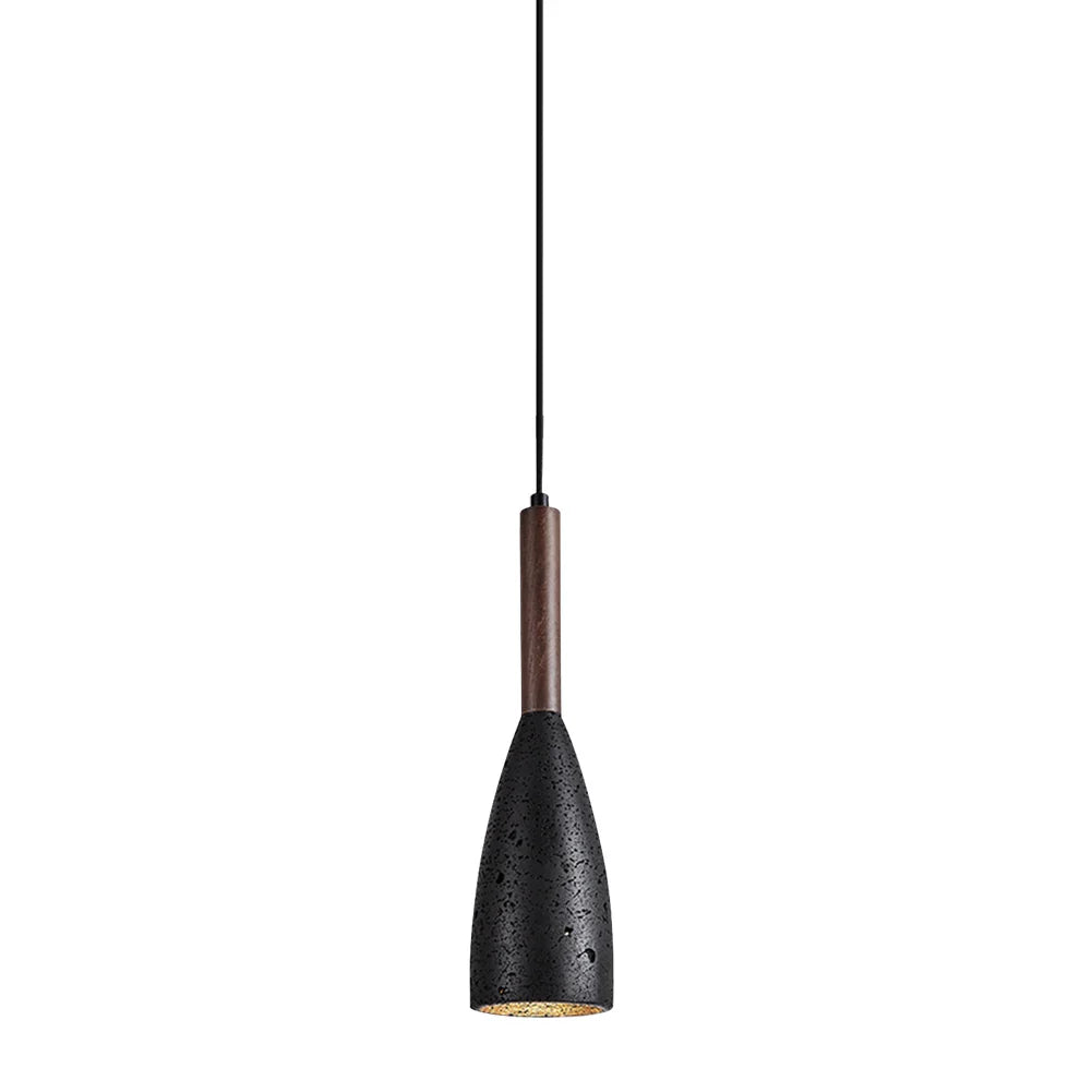 Japandi Japanese Pendant Light Wood And Travertine Bedside Lamp Fb - Tophatter Daily Deals