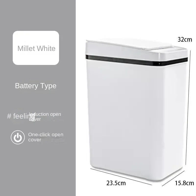 Smart Trash Can Automatic Sensor Bin Touchless Odor Control White-Battery style - Tophatter Daily Deals