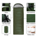 4-Season Waterproof Sleeping Bag Envelope-Style Green Sleeping Bags - Tophatter Daily Deals