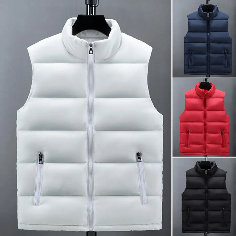 Lightweight Men's Puffer Vest - Slim Stand Collar, Quilted - Tophatter Daily Deals