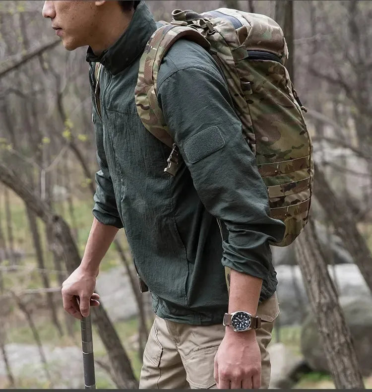Lightweight Men’s Jacket - Tactical Zip, Polyester, Summer - Tophatter Daily Deals