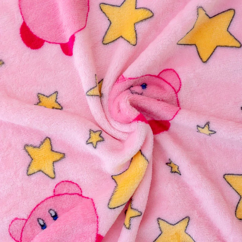 Kirby Flannel Plush Blanket Throw Pink Anime - Tophatter Daily Deals