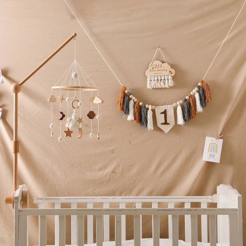 Wooden Baby Mobile With Music Box Newborn Sensory Toys - Tophatter Daily Deals