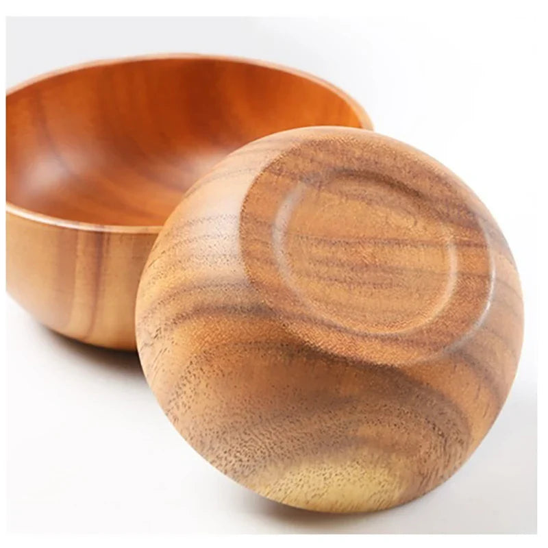 Acacia Wooden Bowl Japanese Style Salad Bowl Ramadan - Tophatter Daily Deals