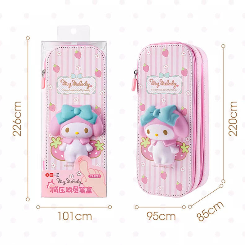 Sanrio Zipped Pencil Case Kawaii Hello Kitty Cinnamoroll My Melody Anime - Tophatter Daily Deals