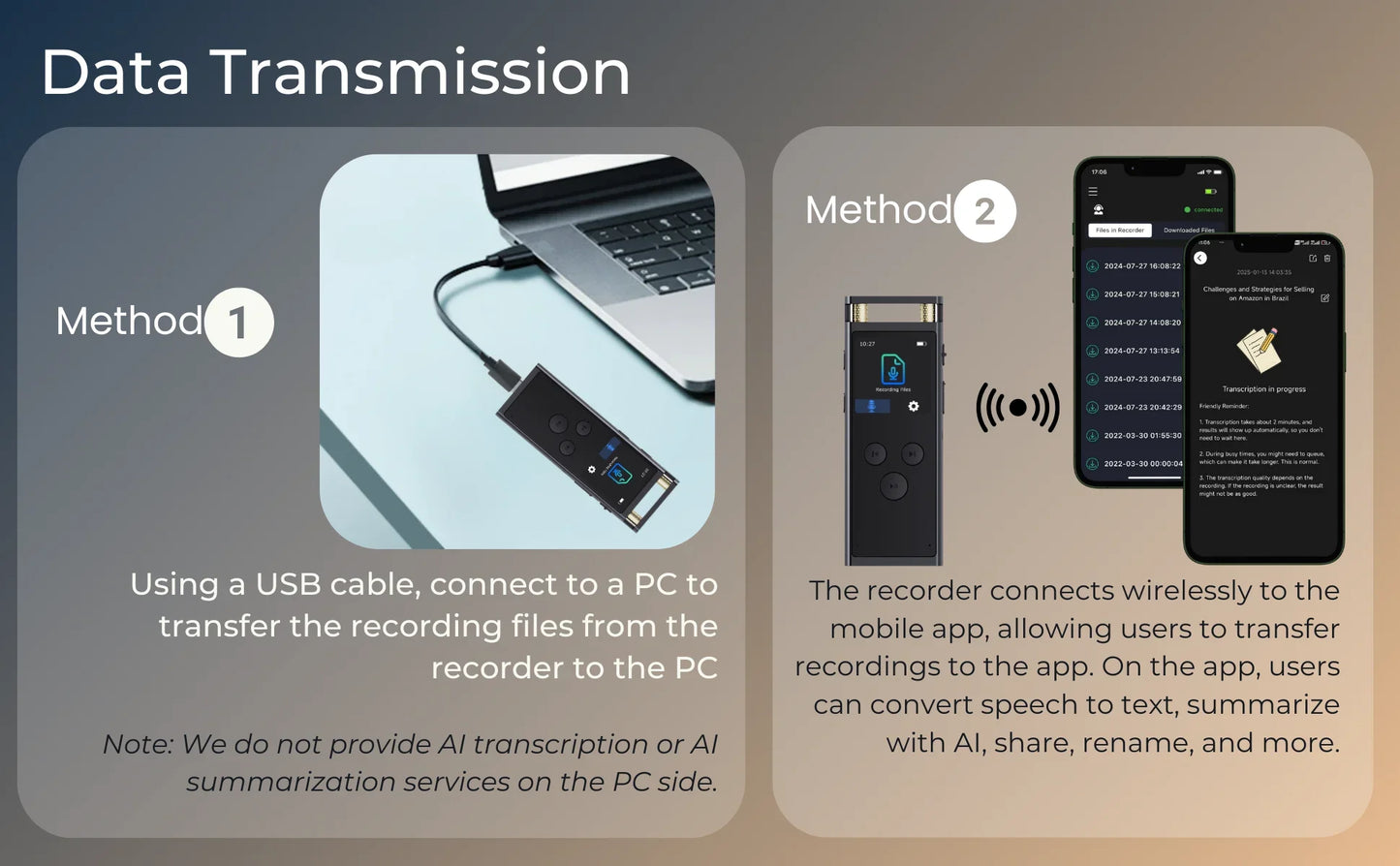 AI Voice Recorder 64GB Aluminum Dictaphone Transcribe - Tophatter Daily Deals