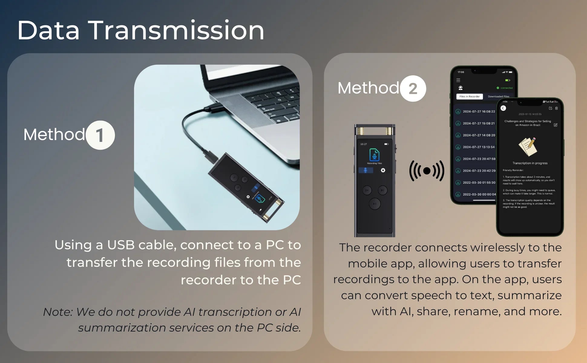 AI Voice Recorder 64GB Aluminum Dictaphone Transcribe - Tophatter Daily Deals