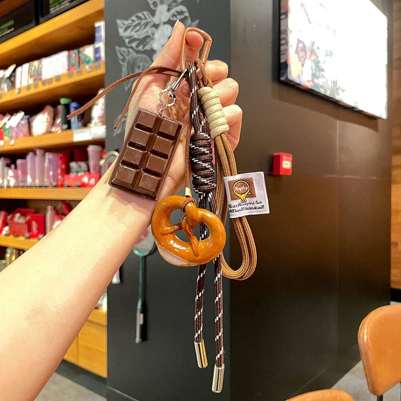 Woven Rope Bowknot Keychain With Cute Pastry Charms - Tophatter Daily Deals