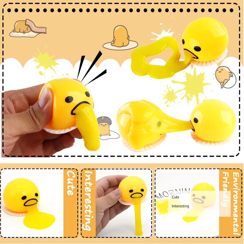 Stress Relief Egg Yolk Squeeze Toy Vomit Gag Funny Gift - Tophatter Daily Deals
