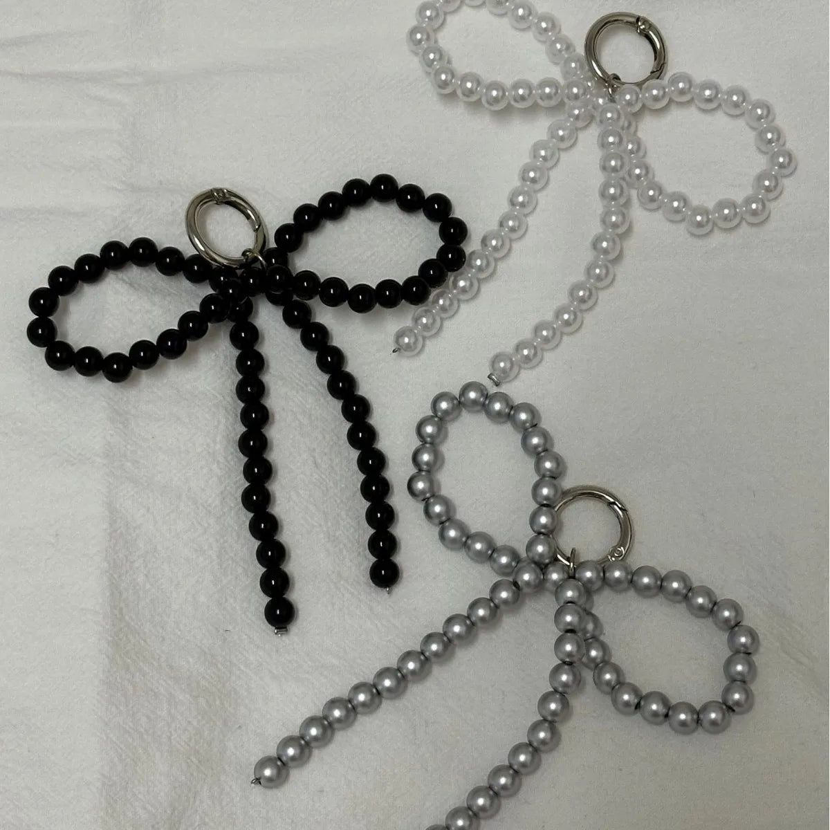 Beaded Pearl Bow Keychain Y2K Bag Charm Cute Gift Accessory - Tophatter Daily Deals