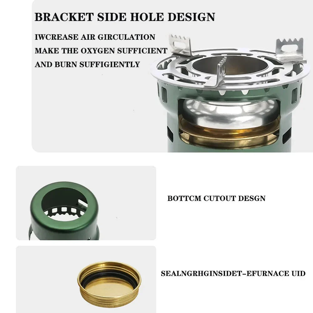 Portable Outdoor Alcohol Stove Green Camp Cooking - Tophatter Daily Deals