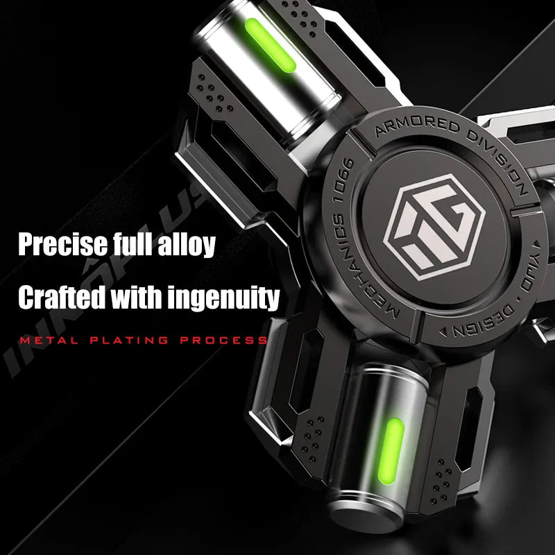 Glow Fidget Spinner Alloy EDC Long Spin Stress Relief - Tophatter Daily Deals