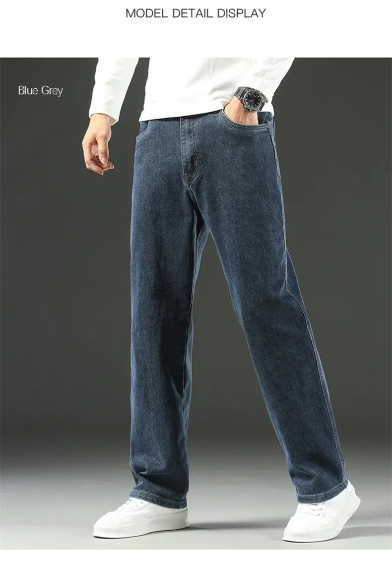 Stretchy Men’s Jeans - Wide Leg, Cotton, Business Casual - Tophatter Daily Deals