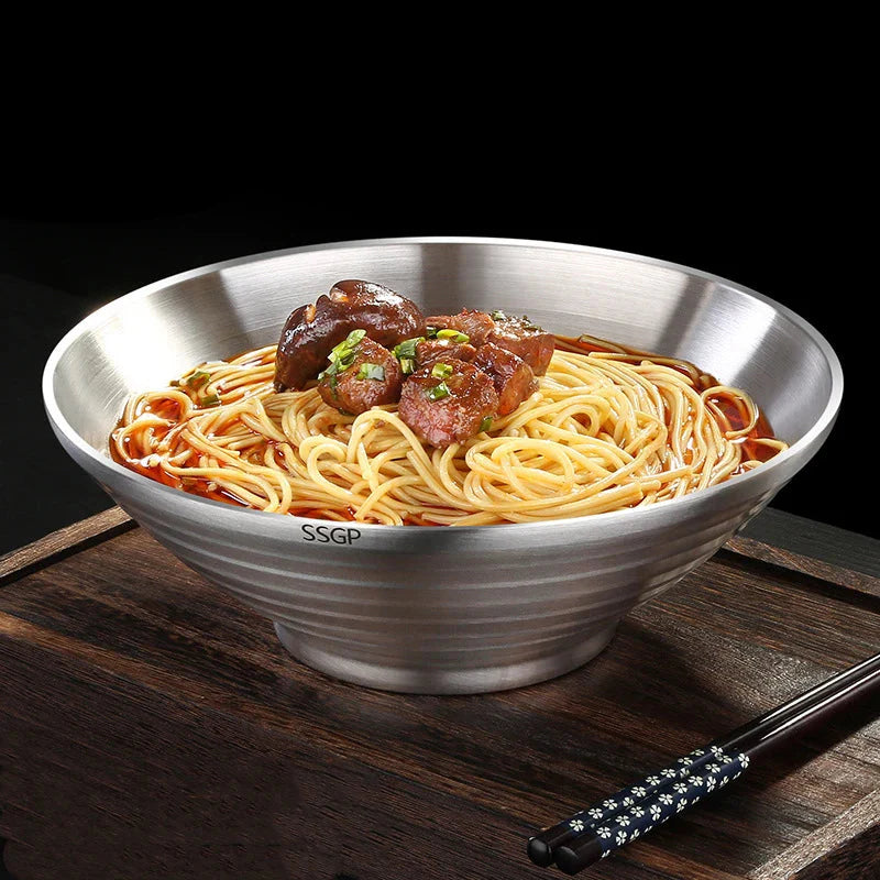 Stainless Steel Ramen Bowl 1.4L Insulating Christmas Gift - Tophatter Daily Deals