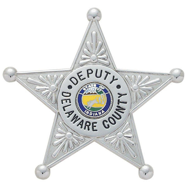 S258A- Custom Engraved Badge - Tophatter's Weapons'N'Deals 5 Point Stars - Tophatter Daily Deals