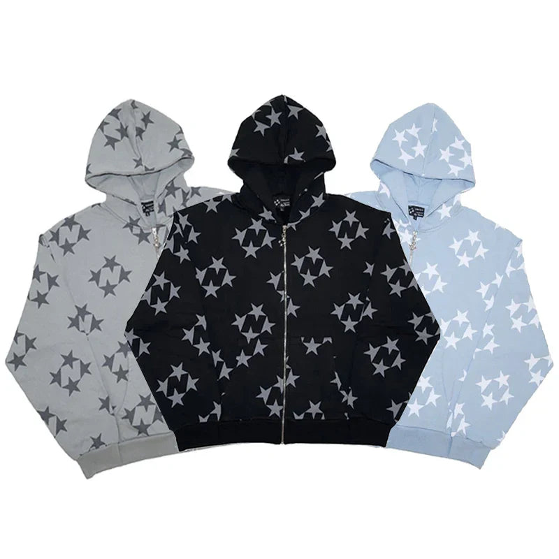 Oversized Men’s Zip Hoodie - Rhinestone Skeleton, Cotton - Tophatter Daily Deals