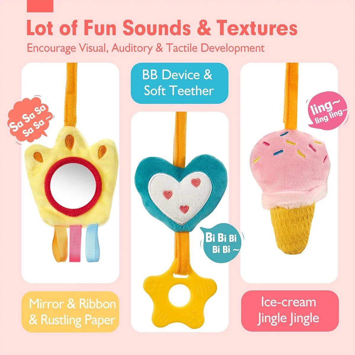 Soft Giraffe Baby Rattle Hanging Plush Newborn Sensory Toys - Tophatter Daily Deals