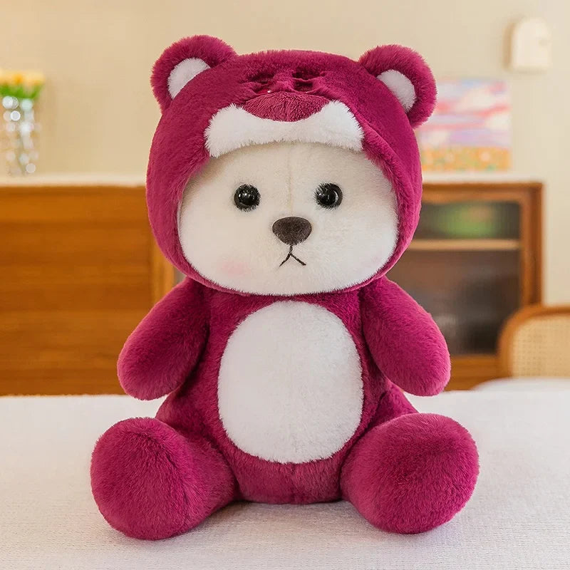 Cute Rose Red Bear Plush Toy Animals - Tophatter Daily Deals