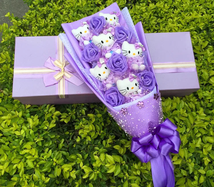 Sanrio Hello Kitty Plush Bouquet With Graduation Hats Flowers - Tophatter Daily Deals