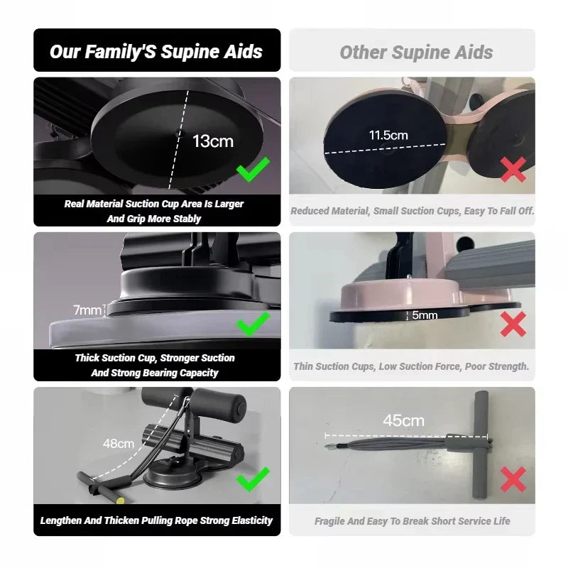 Sit-Up Bar with Suction Cup Black Fitness - Tophatter Daily Deals