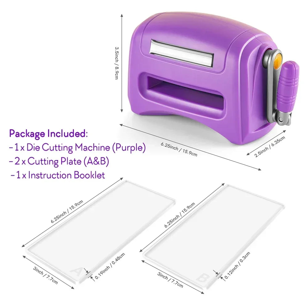 Die Cutting Machine Mini Manual Hand Crank Craft Tool Purple Color - Tophatter Daily Deals