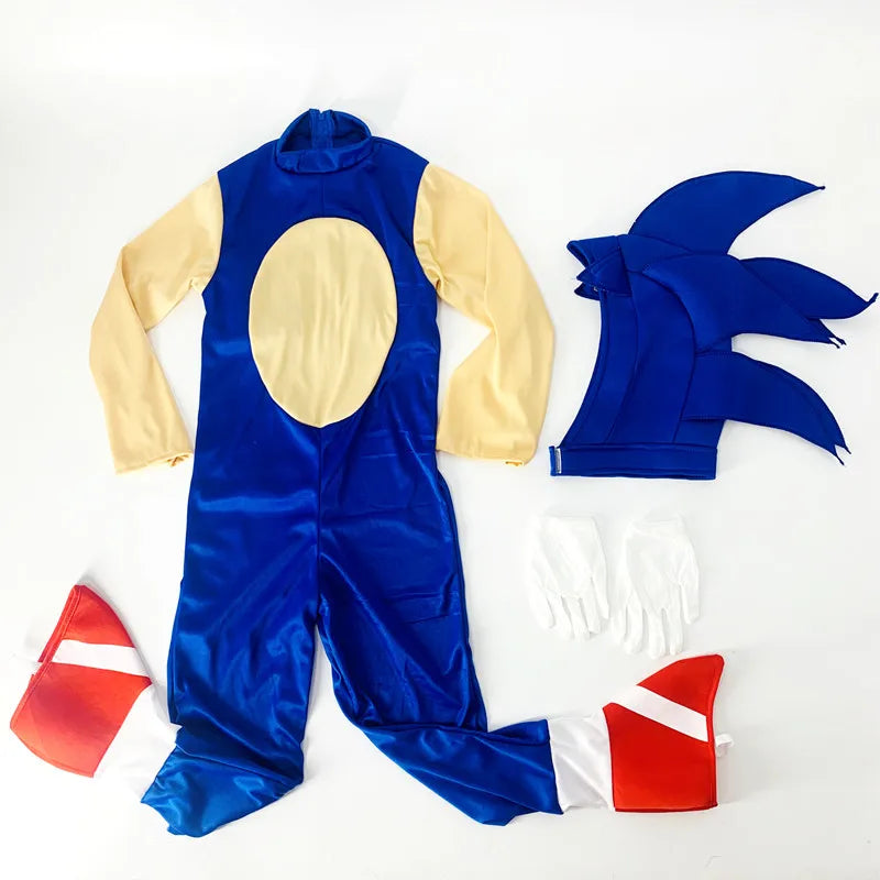 Sonics Cartoon Kids Cosplay Jumpsuit Halloween 2025 Gift Blue - Tophatter Daily Deals