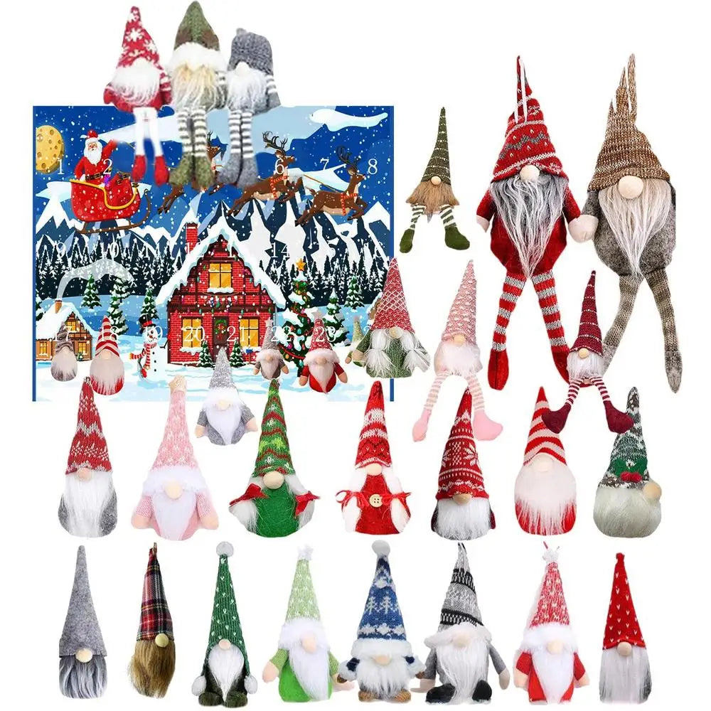 Christmas Gnome Advent Calendar 24 Plush Countdown 2025 J - Tophatter Daily Deals