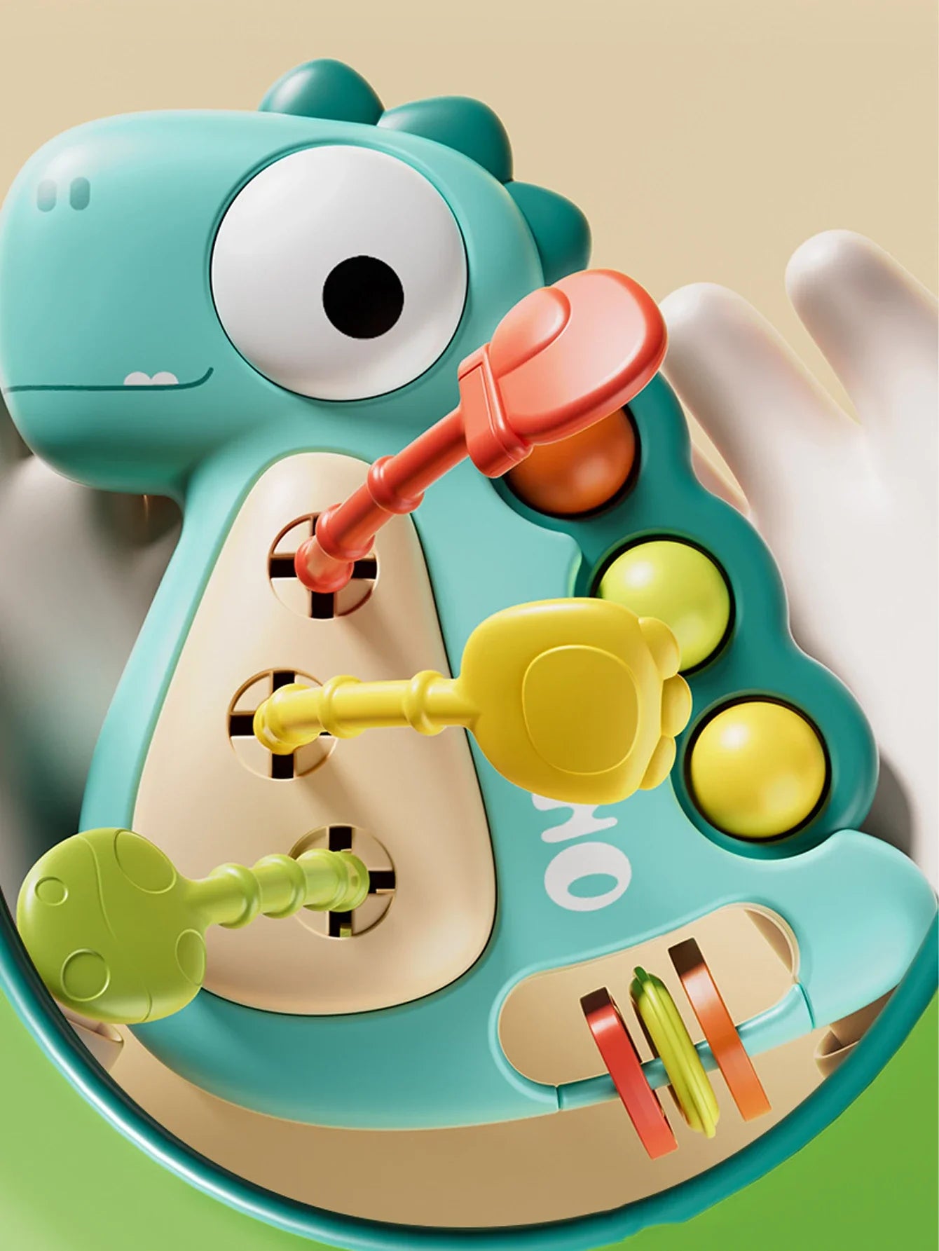 Montessori Dinosaur Pull Toy Newborn Sensory Toys Teether - Tophatter Daily Deals