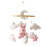 Baby Crib Mobile Wooden Musical Newborn Sensory Toys Pink Rabbit - Tophatter Daily Deals
