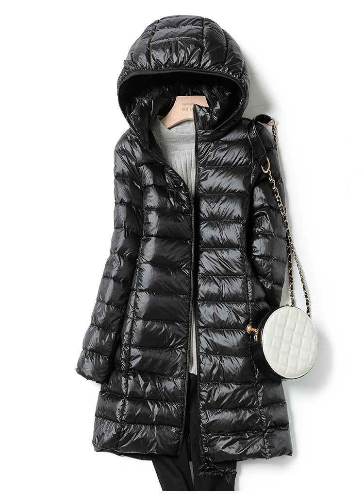 Lightweight Women's Quilted Jacket - Slim Mid Thigh Black - Tophatter Daily Deals